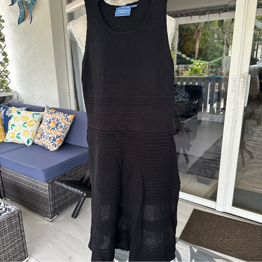 Vera Wang SimplyVera Black Knit Top